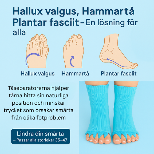 Tåstrumpor -  för rörliga, smärtfria tår igen